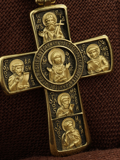 Крест из лимонного золота 585 пробы