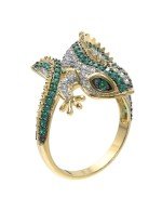 Кольцо из лимонного золота c фианитом