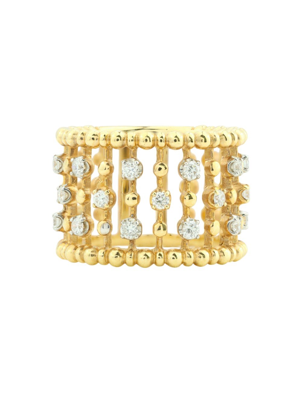 Кольцо из лимонного золота c бриллиантами