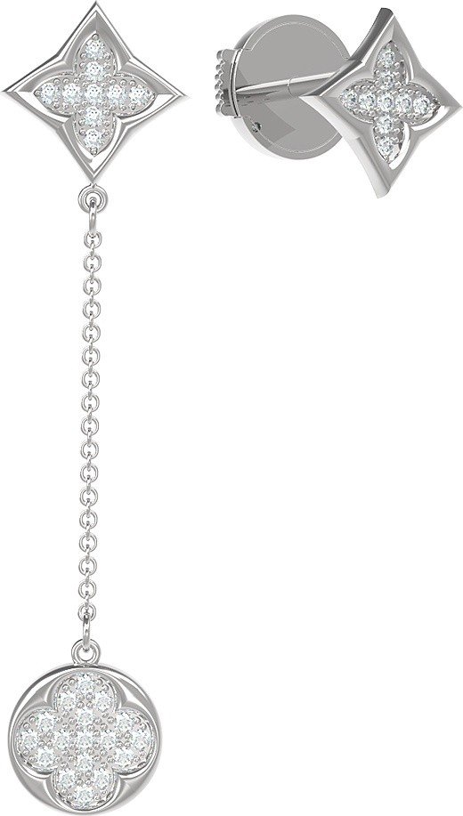 Серьги из белого золота c бриллиантами