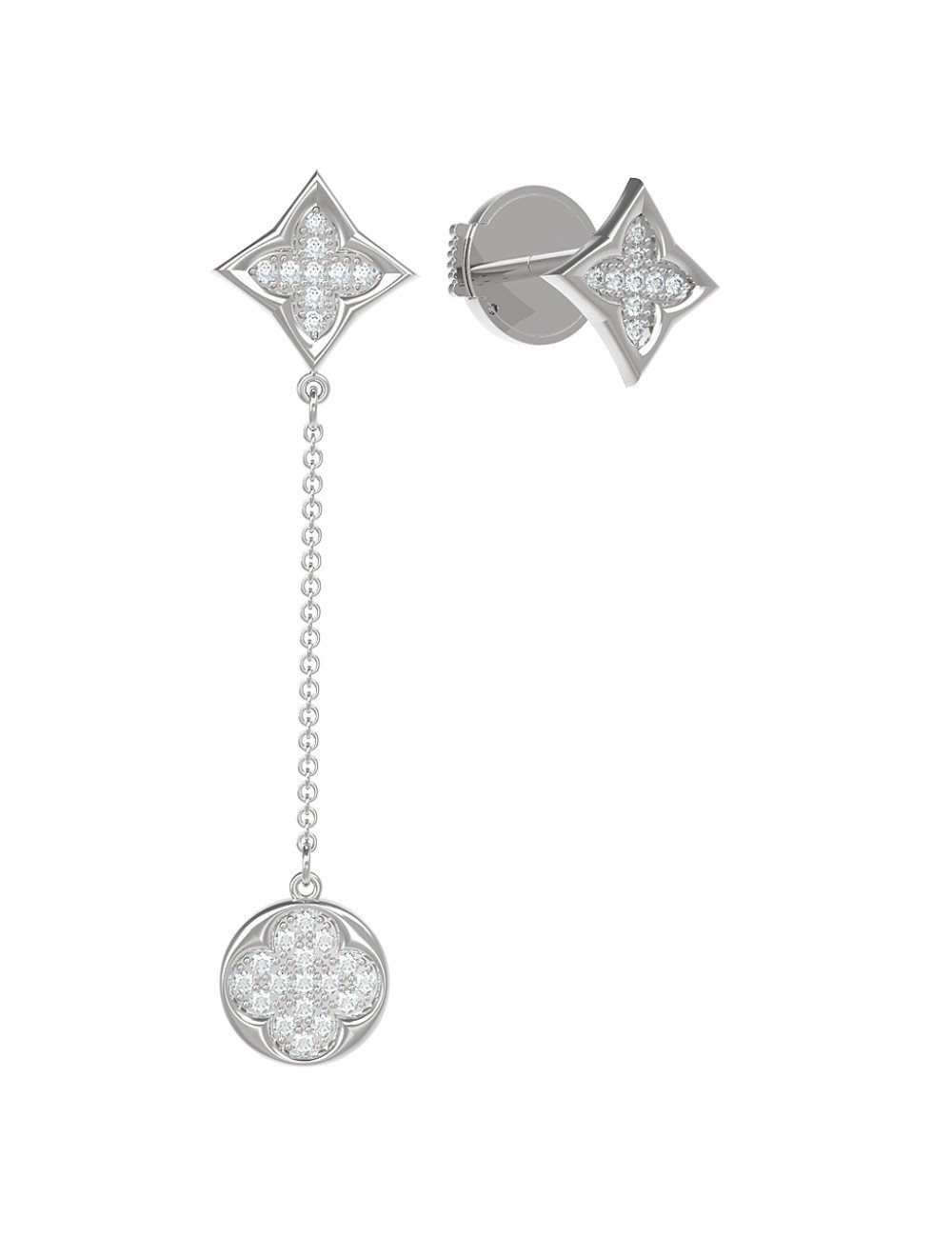 Серьги из белого золота c бриллиантами