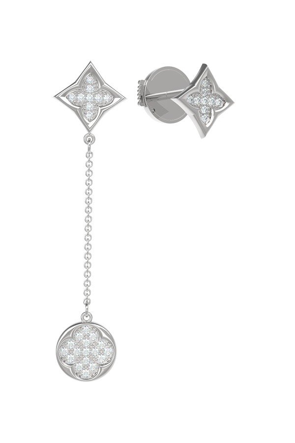 Серьги из белого золота c бриллиантами