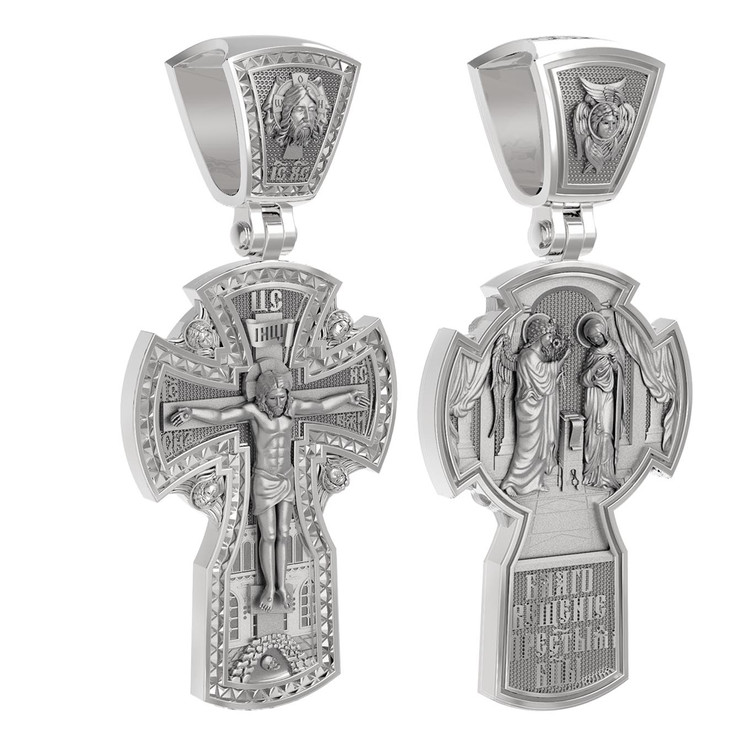 Крест из белого золота 585 пробы