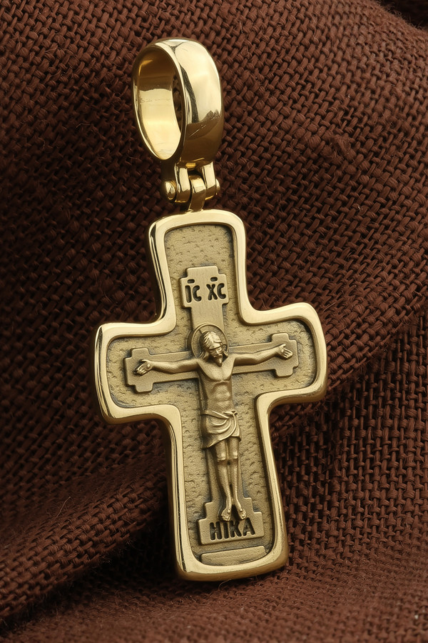 Крест из лимонного золота 585 пробы