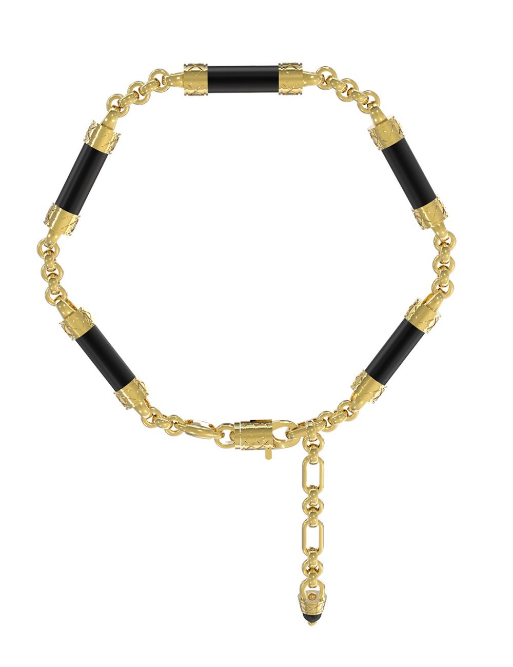 Браслет из лимонного золота c ониксом