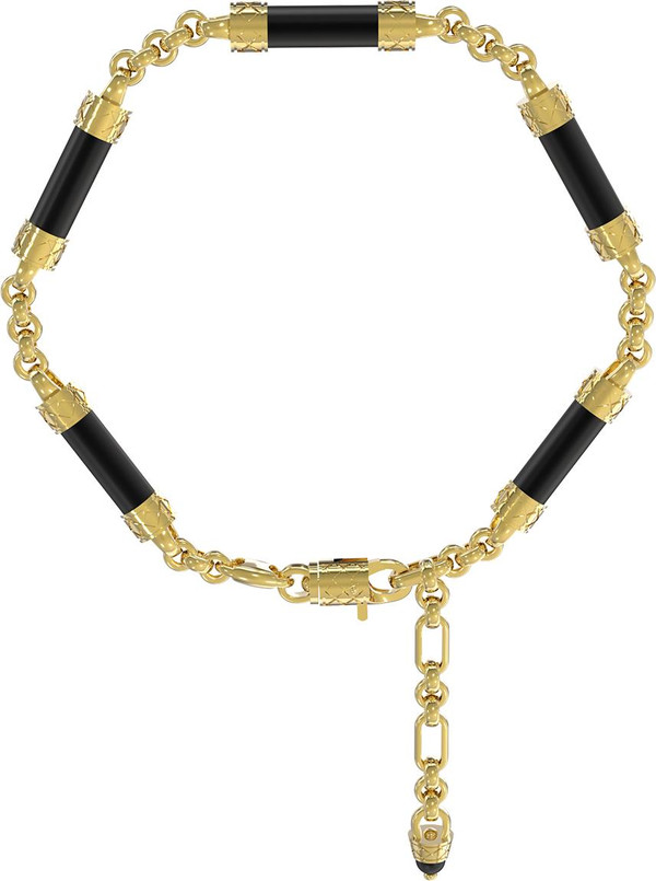 Браслет из лимонного золота 585 пробы c ониксом