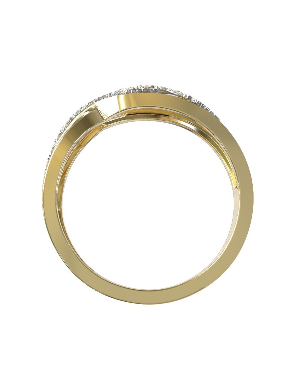 Кольцо из лимонного золота c бриллиантами