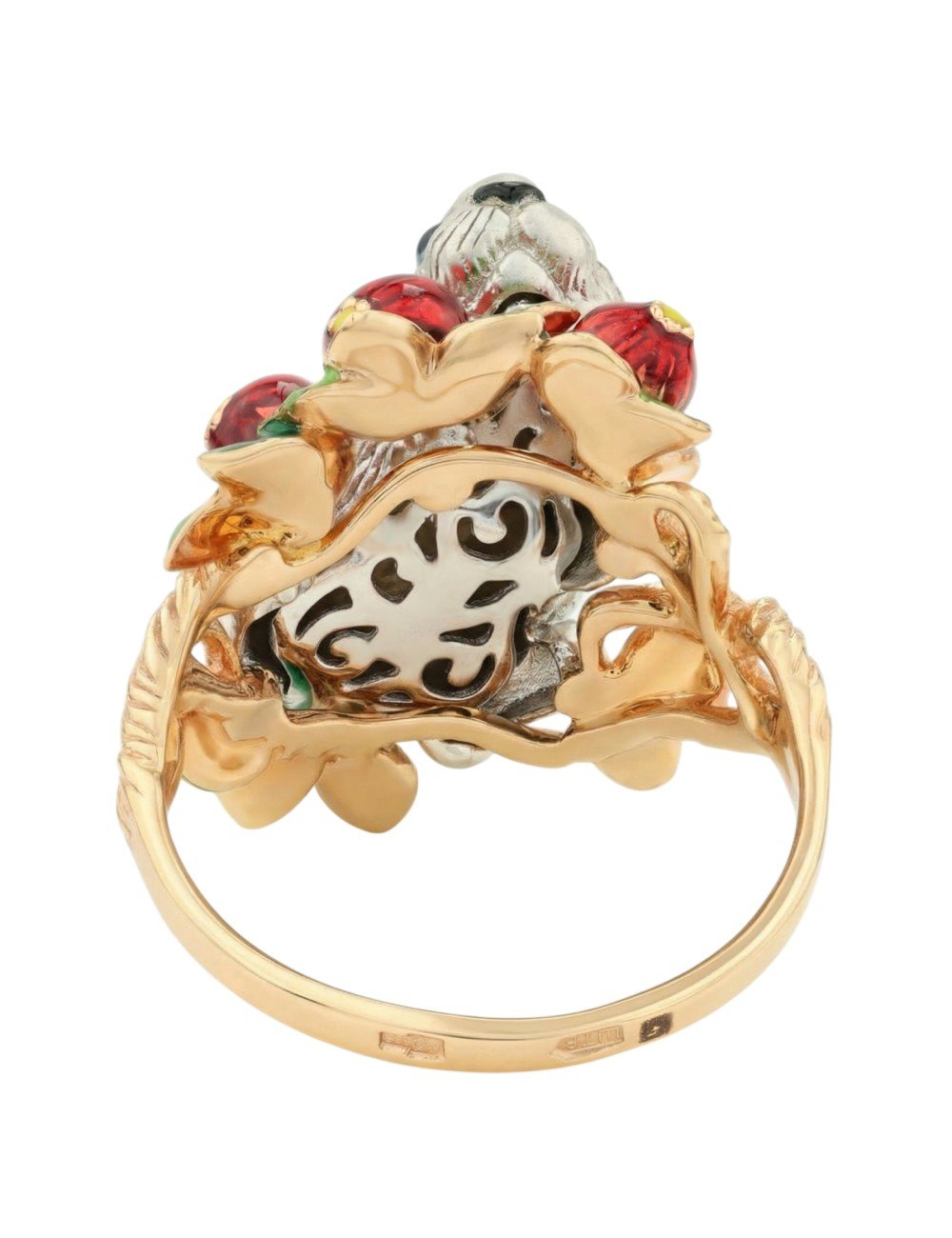 Кольцо из золота c эмалью