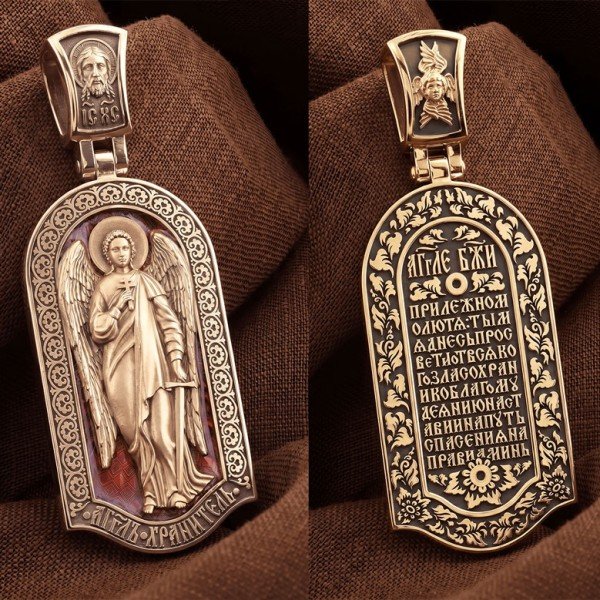 Образок из золота c эмалью