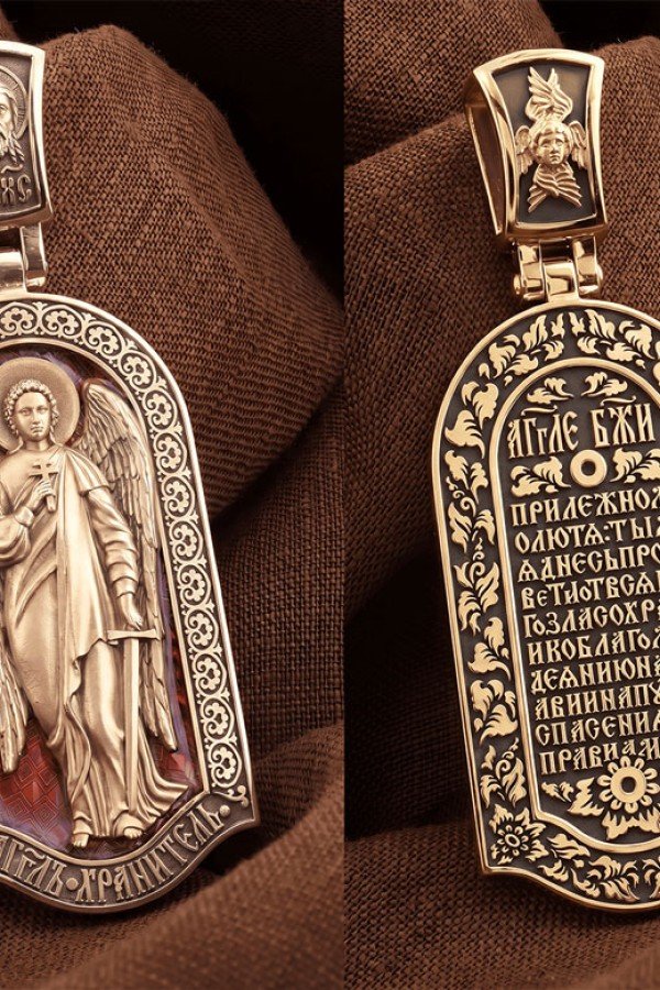 Образок из золота c эмалью