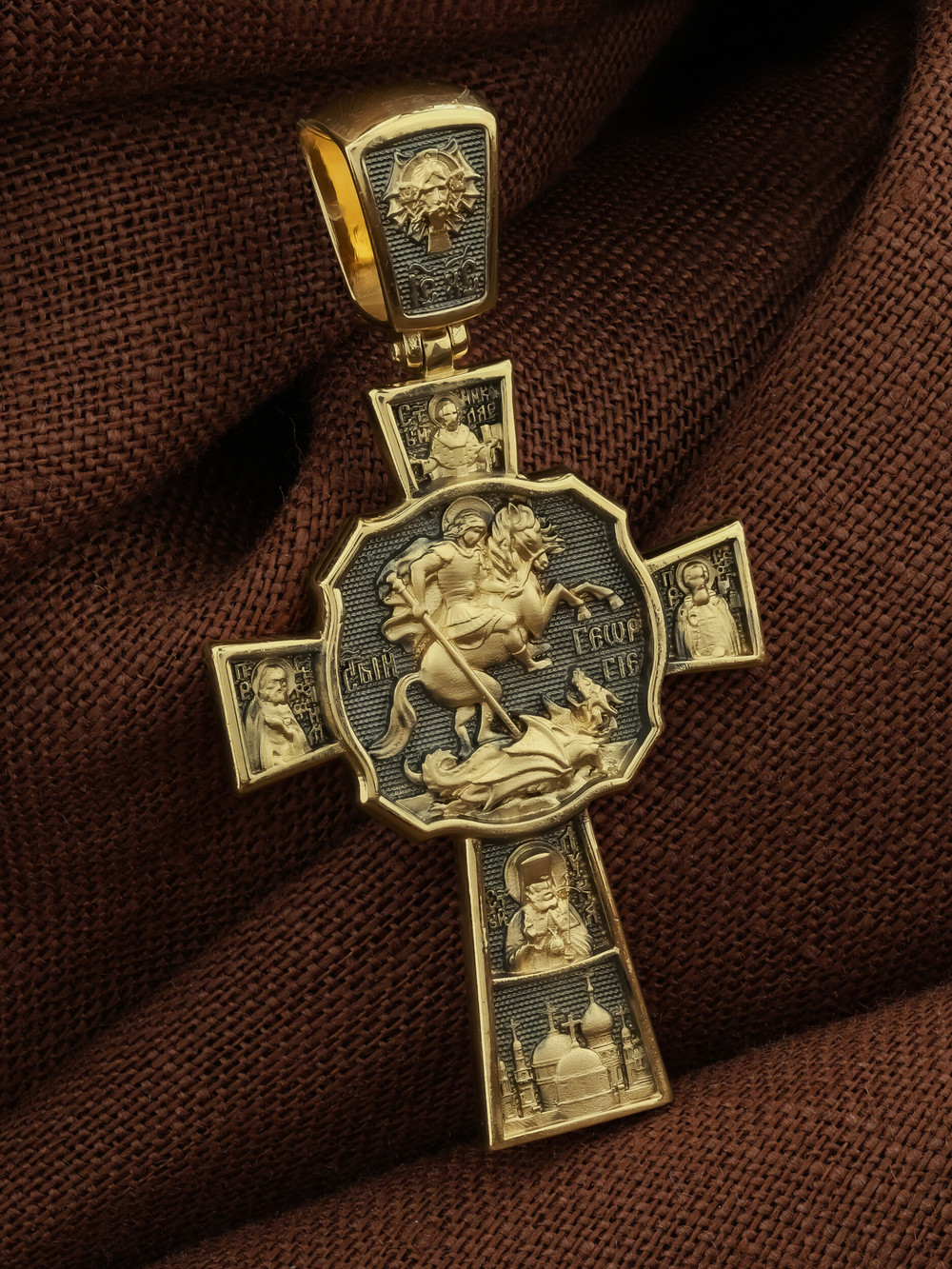 Крест из лимонного золота 585 пробы