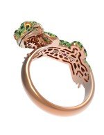 Кольцо из золота c эмалью и рубином