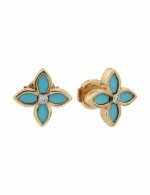 Серьги из золота c бриллиантами и бирюзой