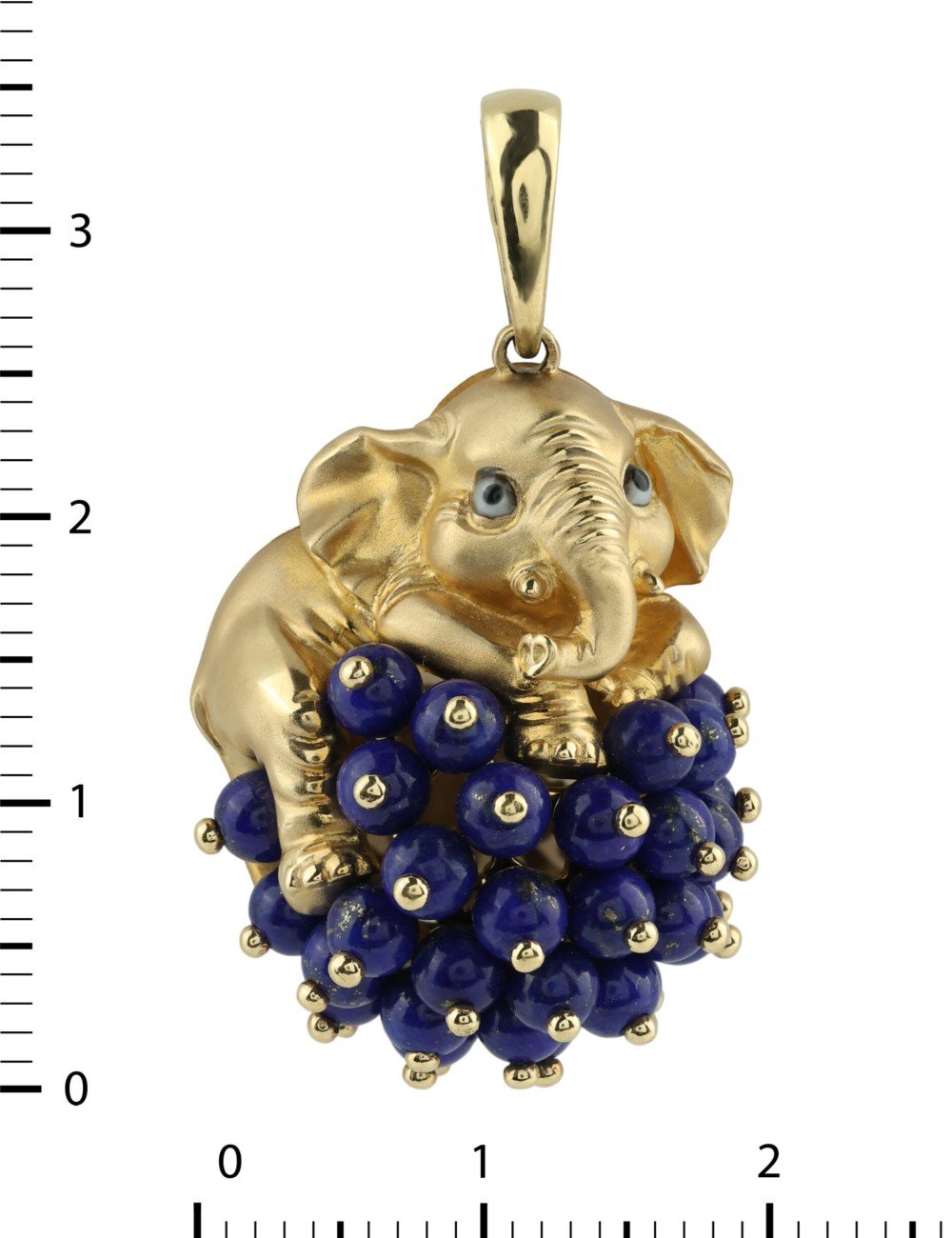 Подвеска из лимонного золота c эмалью и лазуритом