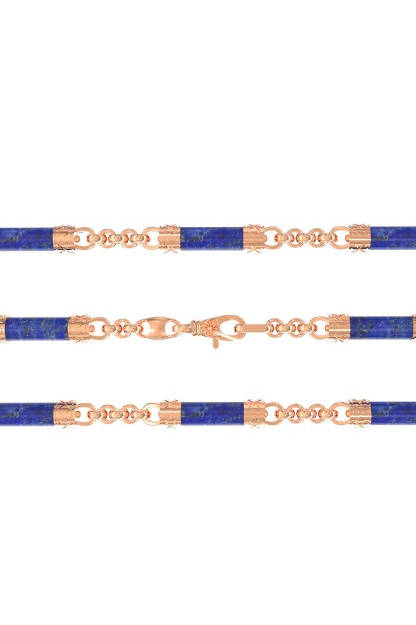 Цепь из золота c лазуритом