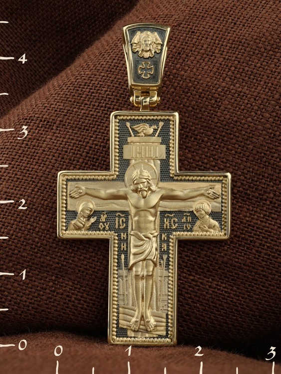 Крест из лимонного золота 585 пробы