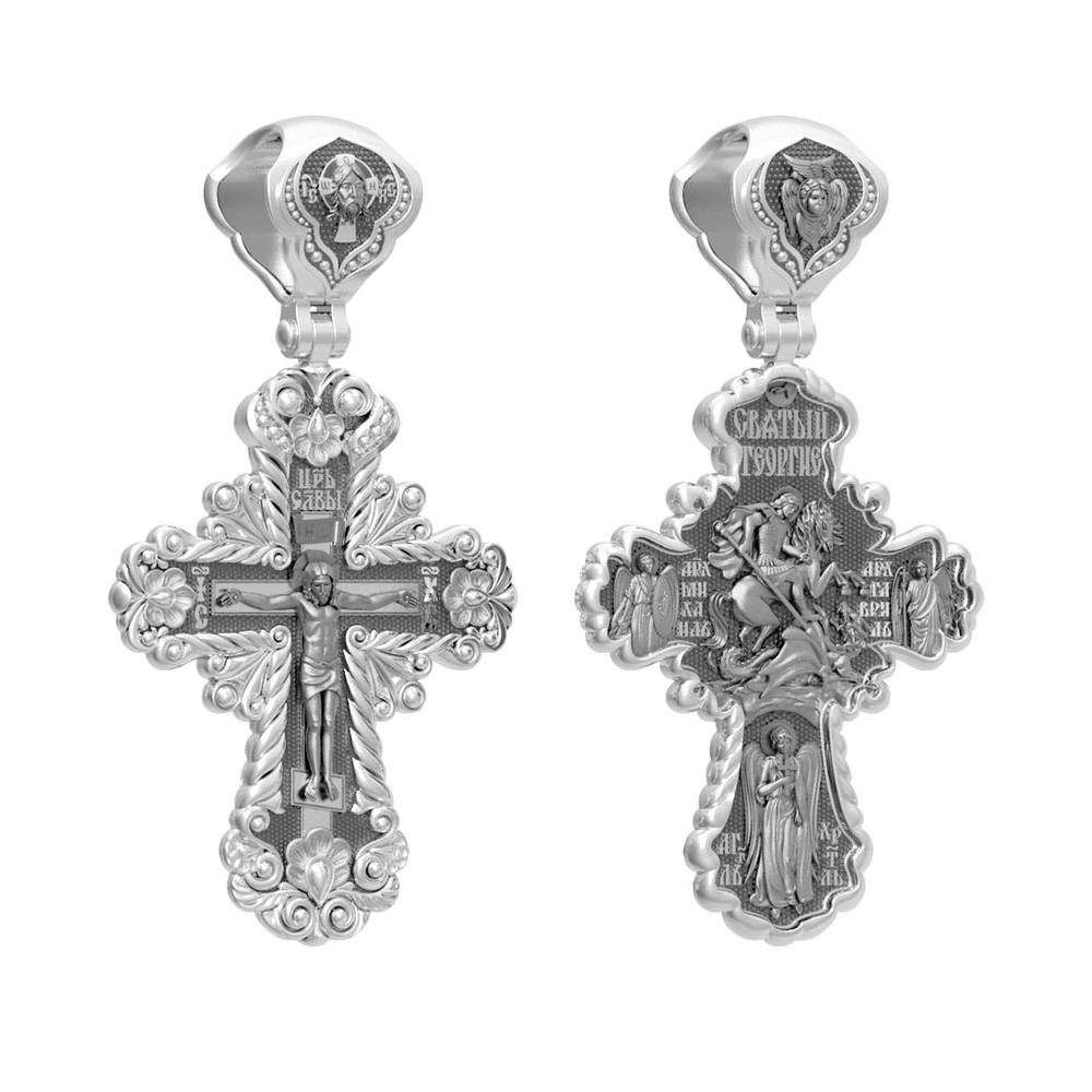 Крест из белого золота 585 пробы