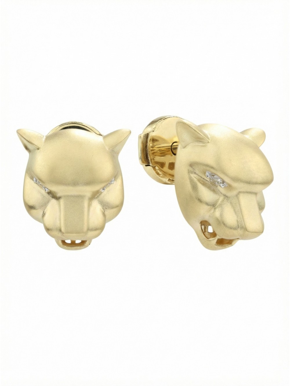 Серьги из лимонного золота 585 пробы c бриллиантами