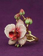 Кольцо из лимонного золота c эмалью