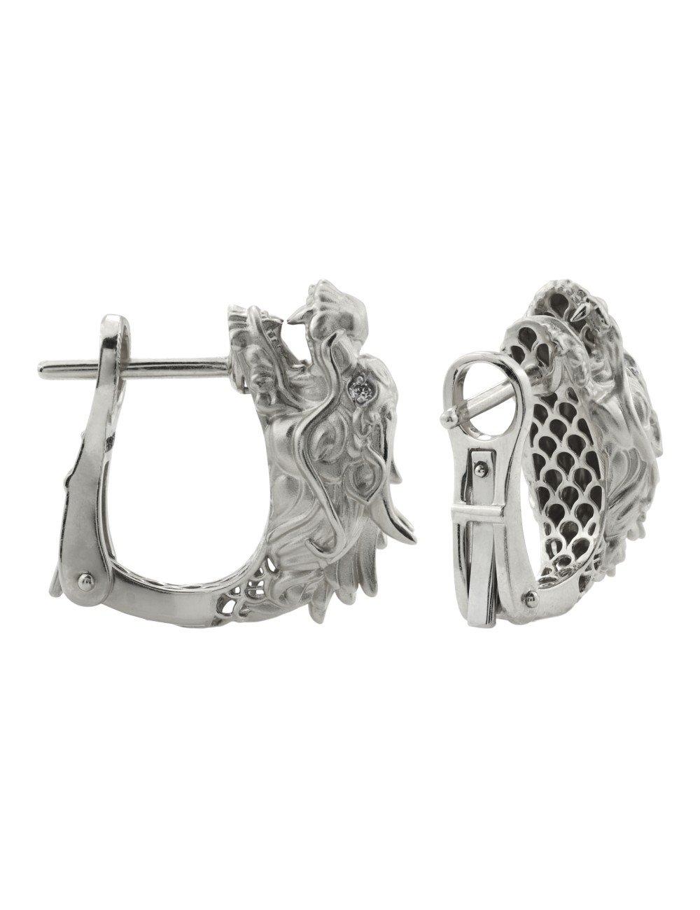 Серьги из белого золота c бриллиантами