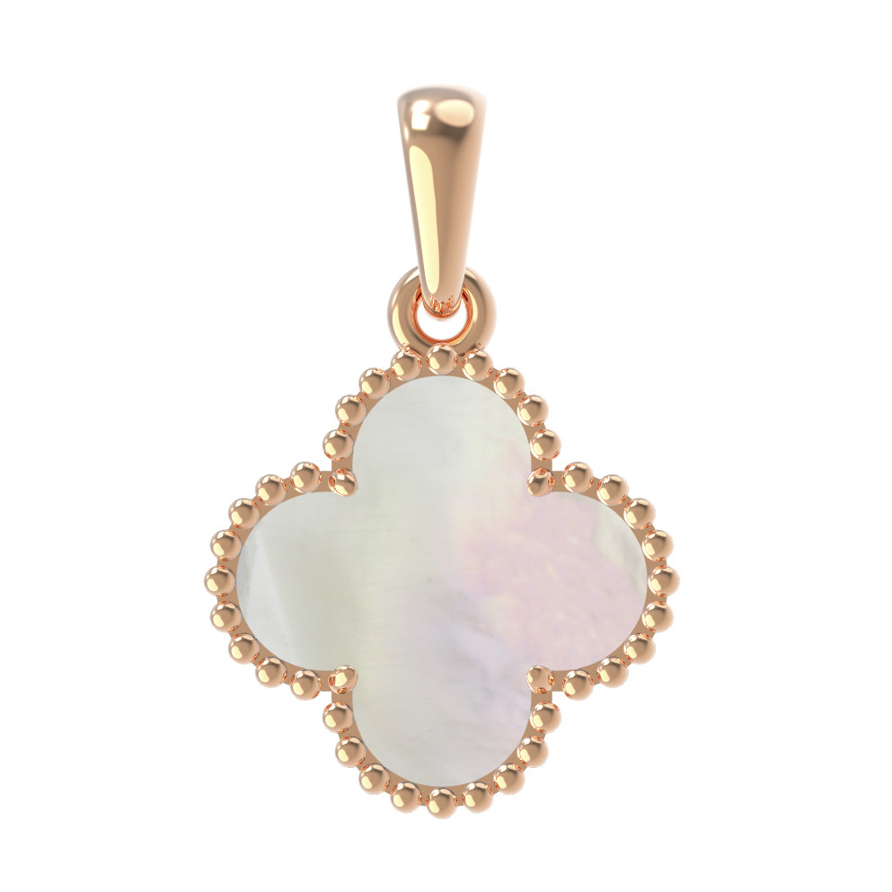 Подвеска из красного золота 585 пробы c перламутром