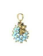 Подвеска из лимонного золота c эмалью и бирюзой