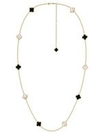 Колье из лимонного золота c ониксом и перламутром