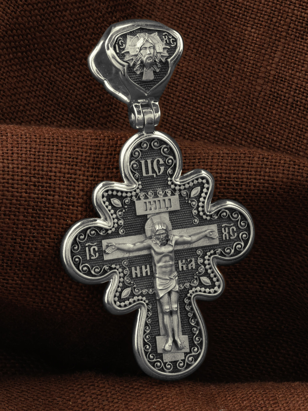 Крест из белого золота 585 пробы