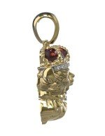Подвеска из лимонного золота c эмалью, бриллиантами и рубином