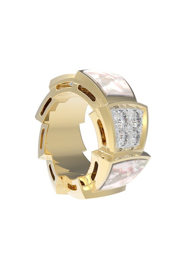 Подвеска из лимонного золота c бриллиантами и перламутром