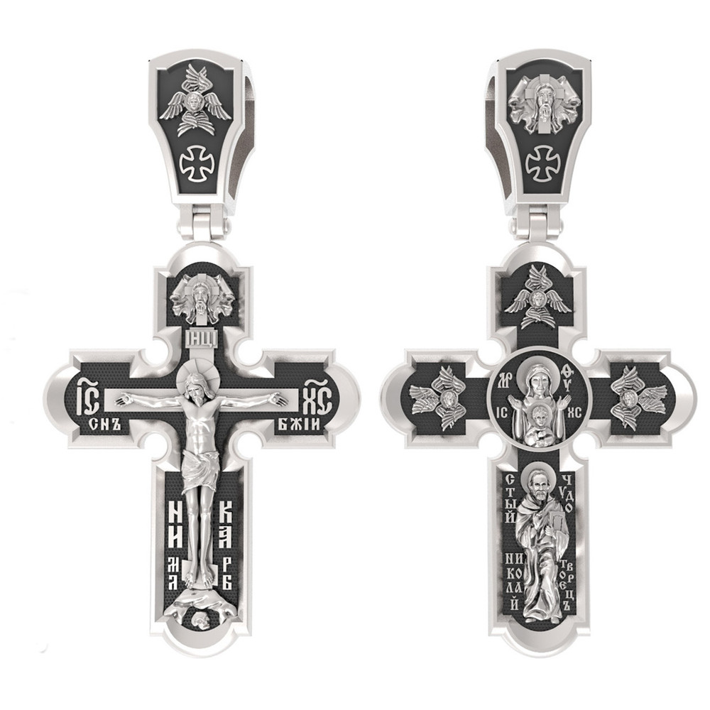 Крест из белого золота 585 пробы