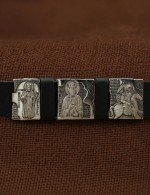Браслет из белого золота 585 пробы c кожаным шнурком
