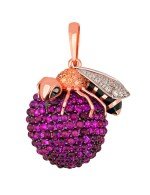 Подвеска из золота c эмалью и фианитом