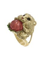 Кольцо из лимонного золота c эмалью