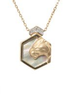 Колье из золота c бриллиантами и перламутром