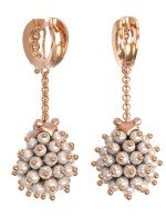 Серьги из золота c эмалью и жемчугом