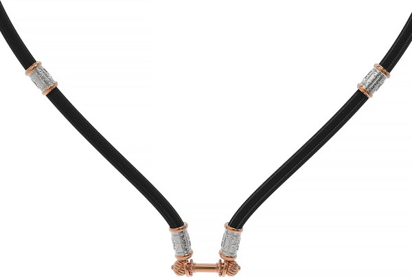 Цепь-шнурок шелк из красного золота 585 пробы c шёлковым шнурком