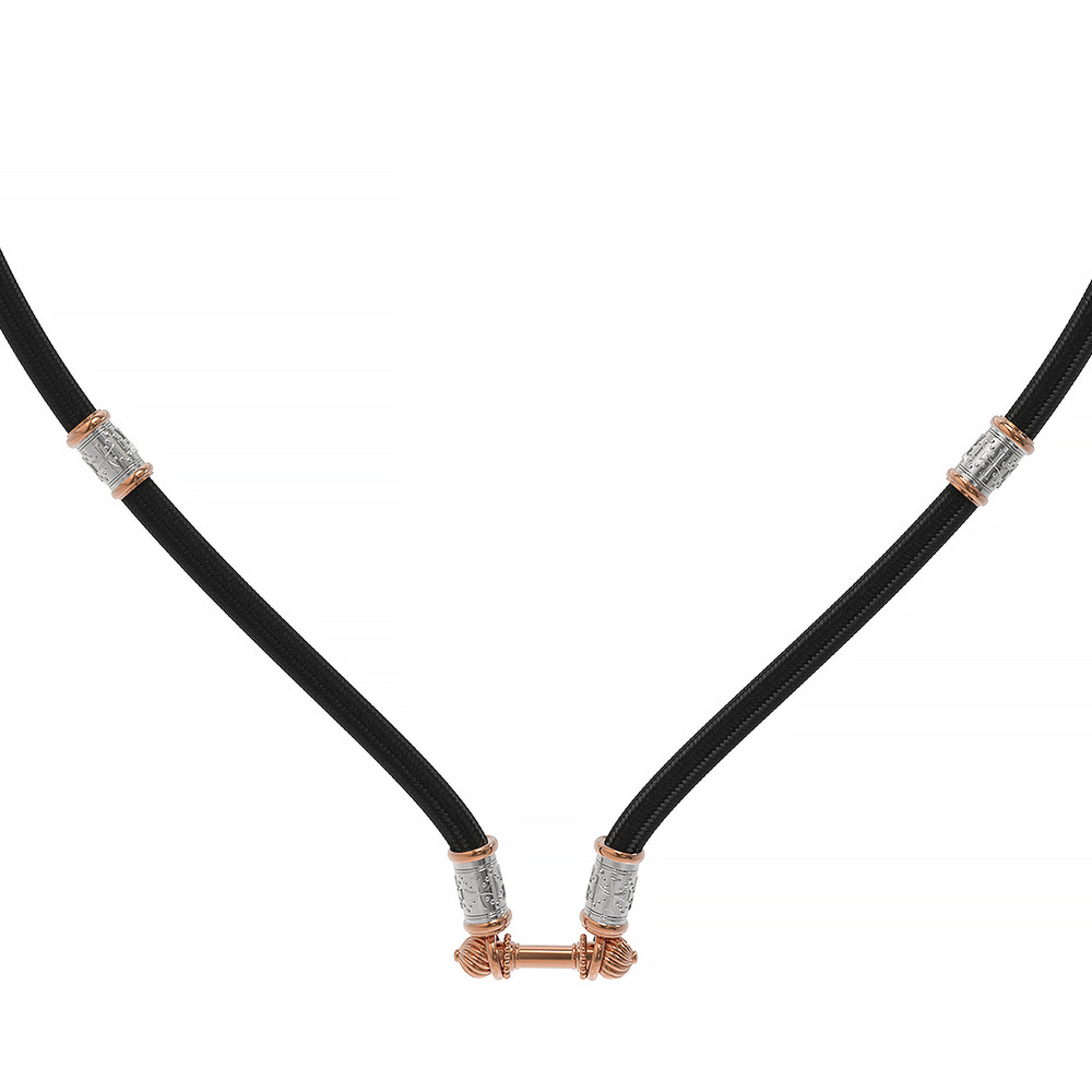 Цепь-шнурок шелк из красного золота 585 пробы c шёлковым шнурком