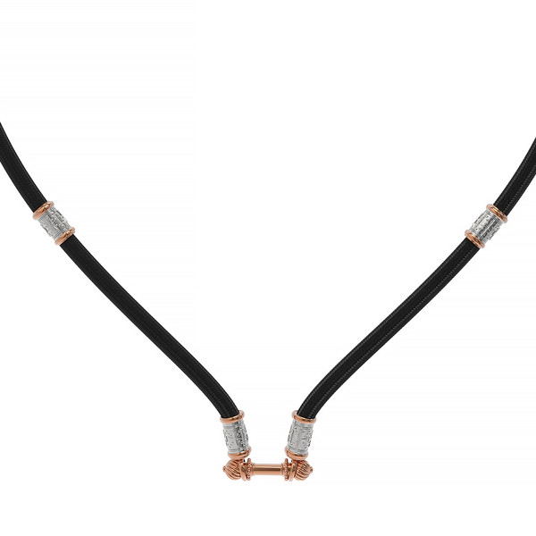 Цепь-шнурок шелк из красного золота 585 пробы c шёлковым шнурком