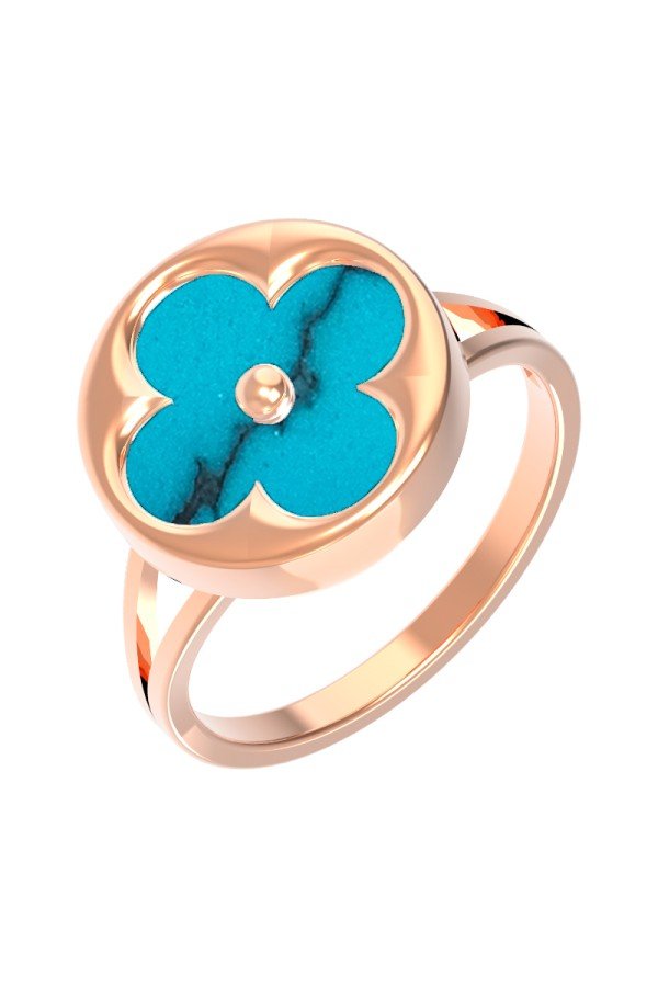 Кольцо из золота c бирюзой