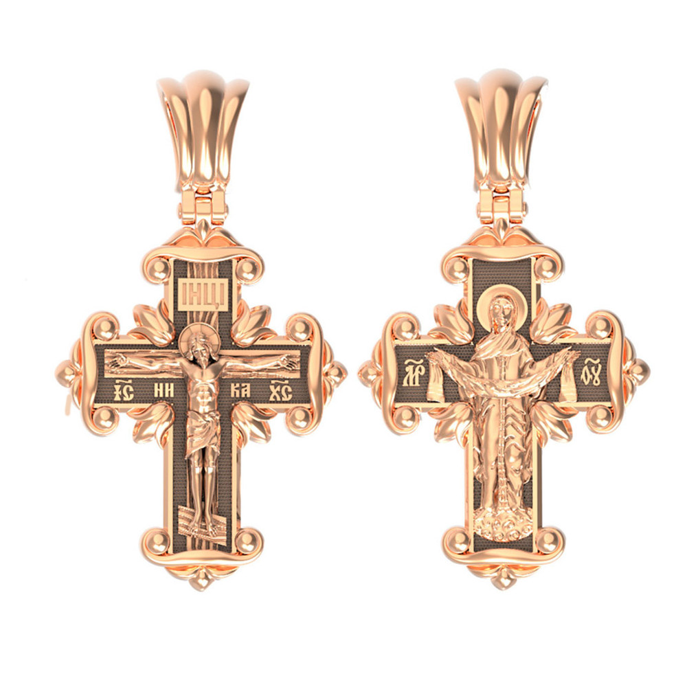 Крест из красного золота 585 пробы