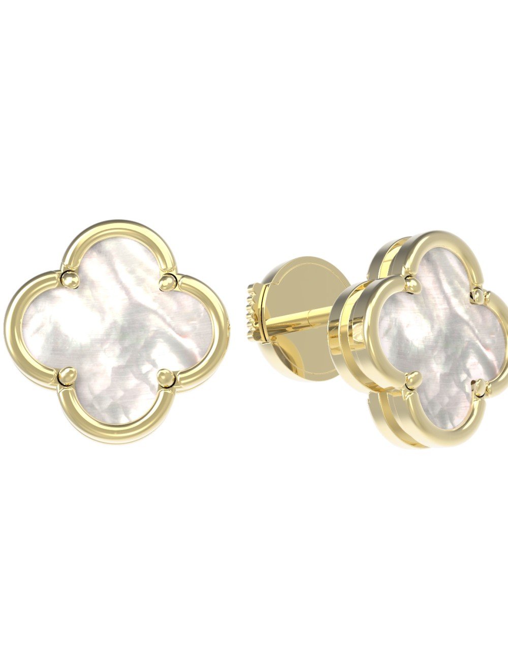 Серьги из лимонного золота c перламутром