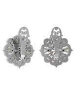 Серьги из белого золота c ониксом и перламутром