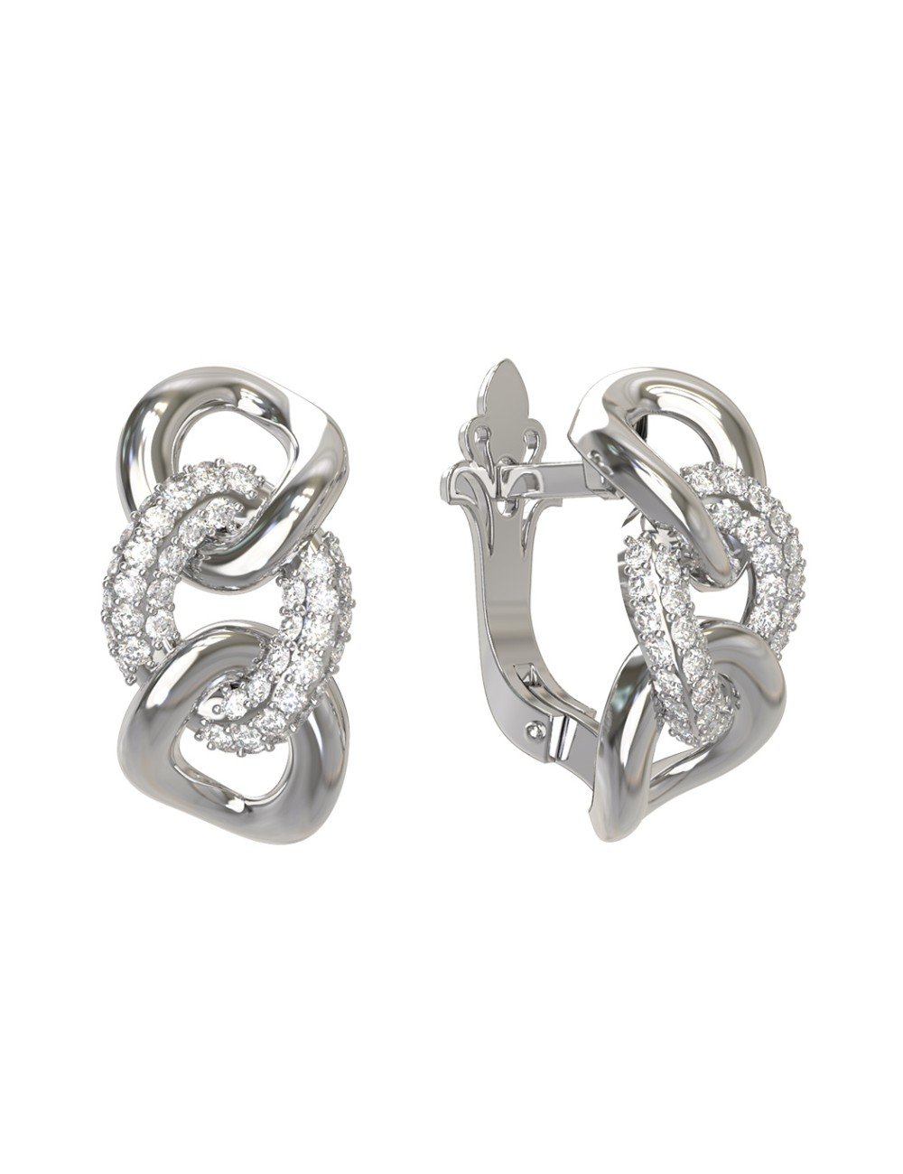 Серьги из белого золота c бриллиантами