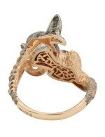 Кольцо из золота c эмалью и фианитом