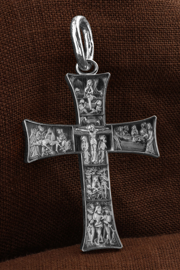 Крест из белого золота 585 пробы