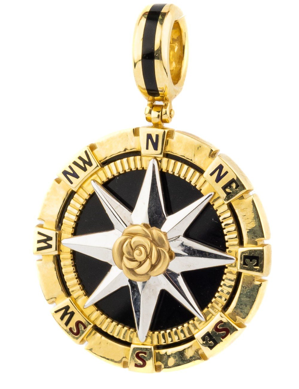 Подвеска из лимонного золота c эмалью и ониксом