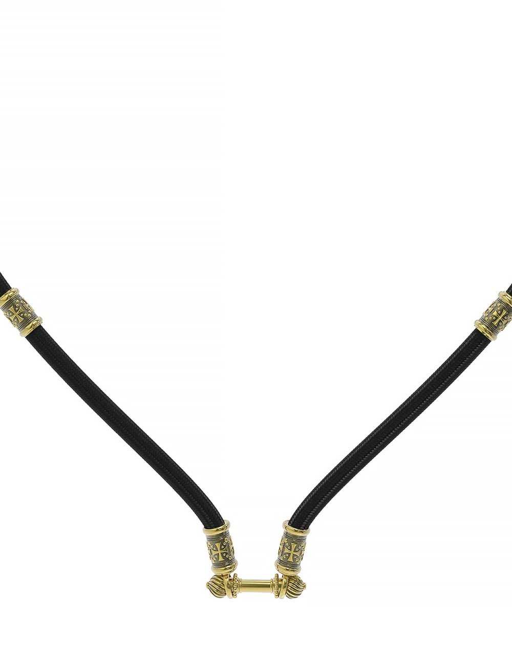 Шнурок шёлковый из лимонного золота c шёлковым шнурком