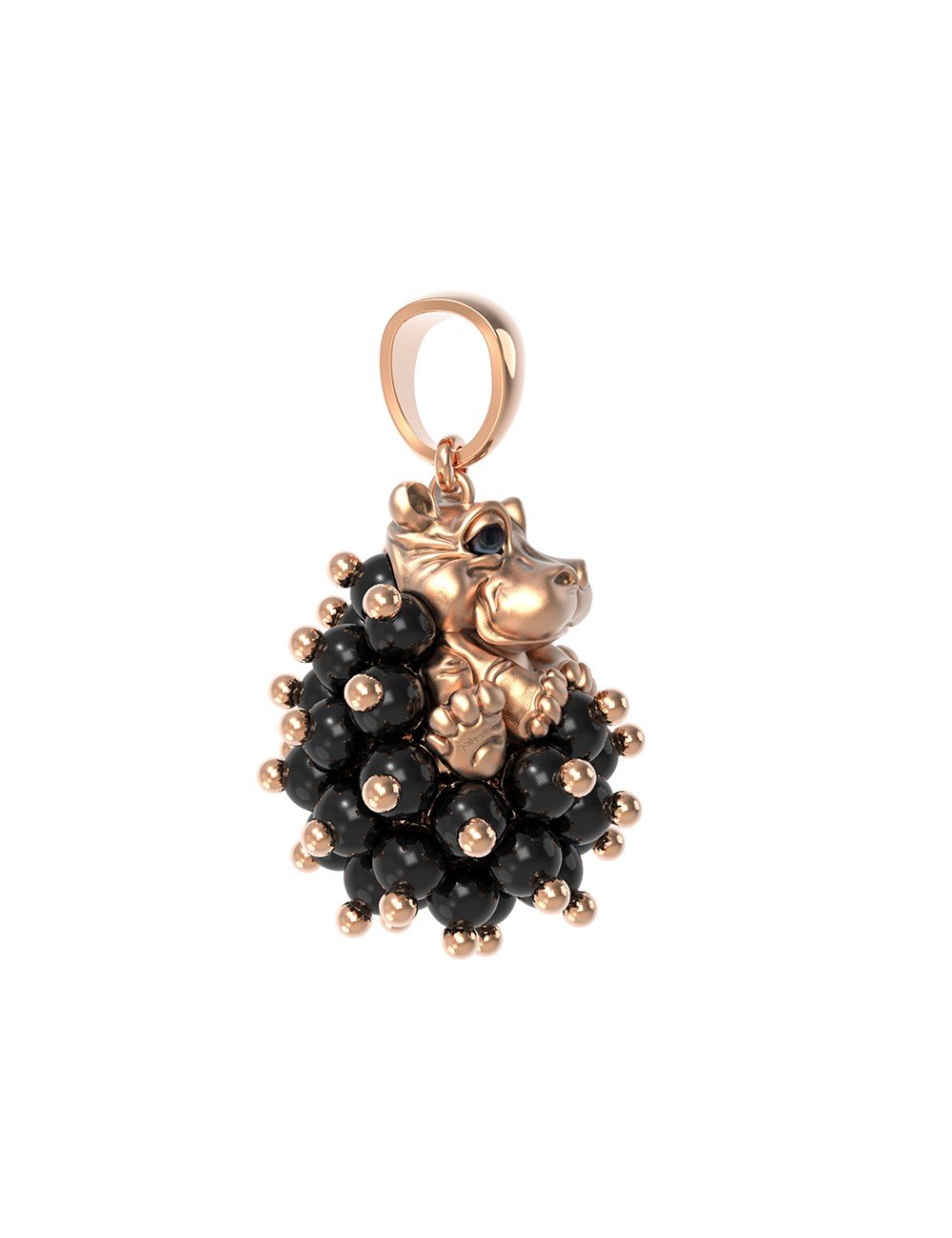 Подвеска из золота c эмалью и ониксом