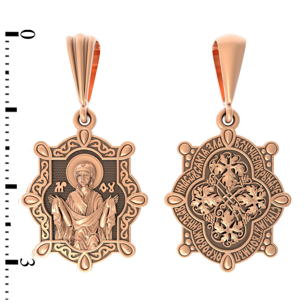 Образок из красного золота 585 пробы